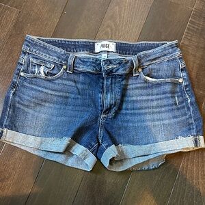 PAIGE Women's Dark Blue Jean Shorts